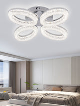 Lustra LED RFAN, Model K3538/4CH, Cu Telecomanda, 3 Tipuri De Lumina, Intensitate Reglabila, 80W, Argintiu