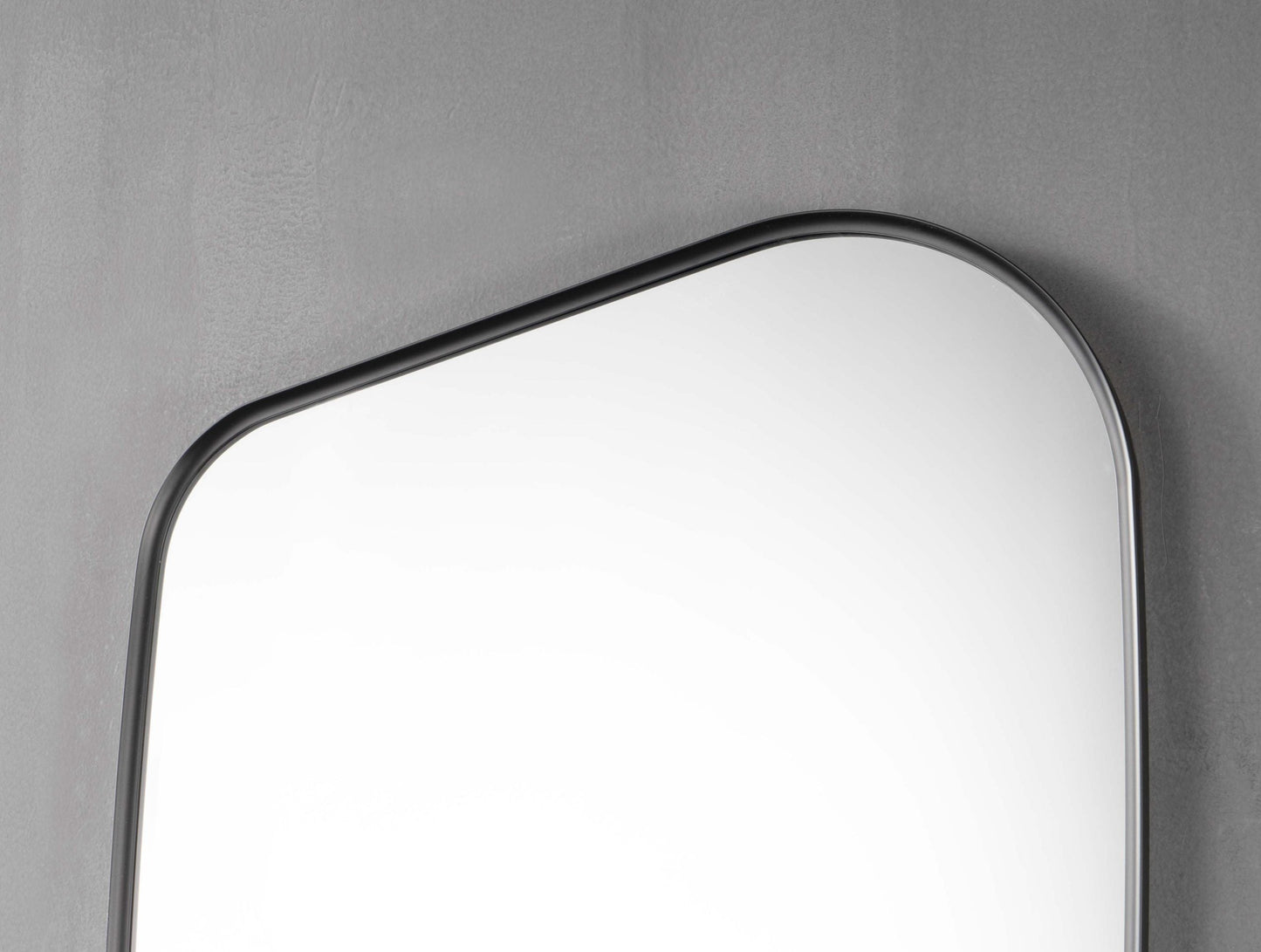 Oglinda LED pentru Dressing, Hol, Baie, Asimetrica Premium 70×110 cm, cu Rama Neagra, Touch, 3 Tipuri Lumina – Calda, Rece, Naturala