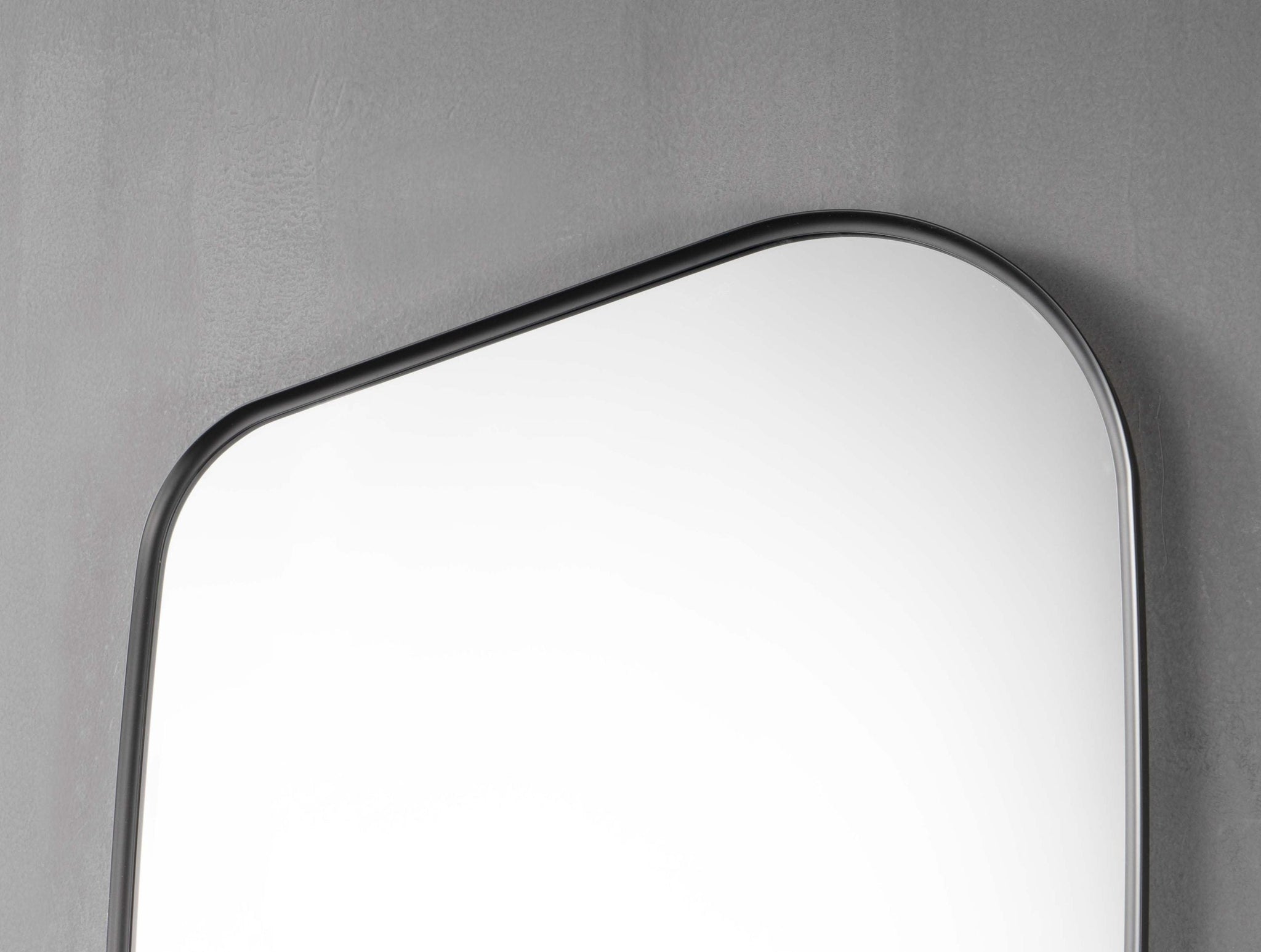 Oglinda LED pentru Dressing, Hol, Baie, Asimetrica Premium 70×110 cm, cu Rama Neagra, Touch, 3 Tipuri Lumina – Calda, Rece, Naturala