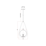 Pendul RFAN, Model ZM82, cu Abajur, 1 X E14, Inaltime Reglabila, Auriu