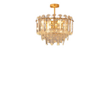 Candelabru RFAN, Model H98059/400, Textura Cristal, Metal, 5 X E27, Auriu