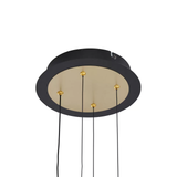Pendul RFAN, Model 602-12, Cu 12 Abajururi, 12 x G9, Inaltime Reglabila, Auriu/Negru