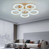 Lustra LED RFAN, Model J300/5+1, Cu Telecomanda, 3 Tipuri De Lumina, Intensitate Reglabila, 120W, Auriu
