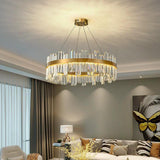 Candelabru LED RFAN, Model H98347/400, Textura Cristal, Metal, 64W, Auriu