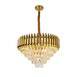 Candelabru RFAN, Model S89001/600, Textura Cristal, Metal, 10 X E27, Auriu