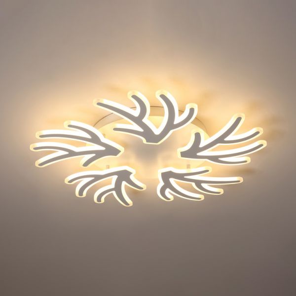Lustra LED RFAN, Model K46/5, cu Telecomanda, 3 Tipuri de Lumina, Intensitate Reglabila, 150W, Alb
