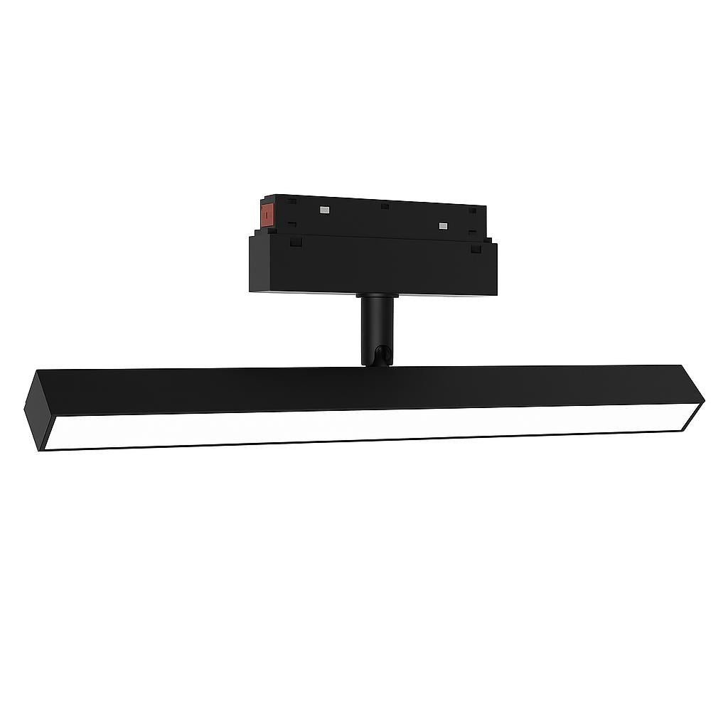 Banda LED Reglabila Sina Magnetica Incastrata, Lumina Neutra, 24W, Negru