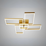 Lustra LED RFAN, Model R9092/4+1GD, Cu Telecomanda, 3 Tipuri De Lumina, Intensitate Reglabila, 136W, Auriu