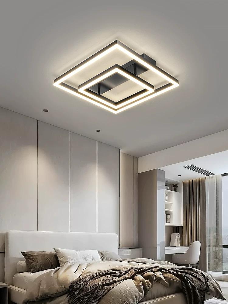 Lustra LED RFAN, Model R9166/400, cu Telecomanda, 3 Tipuri de Lumina, Intensitate Reglabila, 60W, Negru
