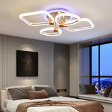 Lustra LED RFAN, Model 1011-2+2RGB, Cu Telecomanda, 3 Tipuri De Lumina Plus Lumina RGB, Intensitate Reglabila, Auriu