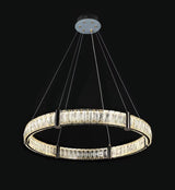 Lustra LED Tip Pendul RFAN, Model R9047-600, Cu Telecomanda, 3 Tipuri De Lumina, Inaltime Reglabila, 128W, Auriu