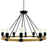 Pendul Rustic RFAN, Model 8456-8P, 8 X E27, Inaltime Reglabila
