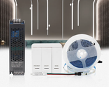 KIT Banda LED Digitala RFAN, Lumina Rosie, 10m, 12W/M, 24V, Transformator 200W, Controler