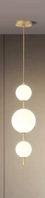Pendul LED RFAN, Model ZM653, 3 Tipuri de Lumina, Inaltime Reglabila, 60W, Auriu