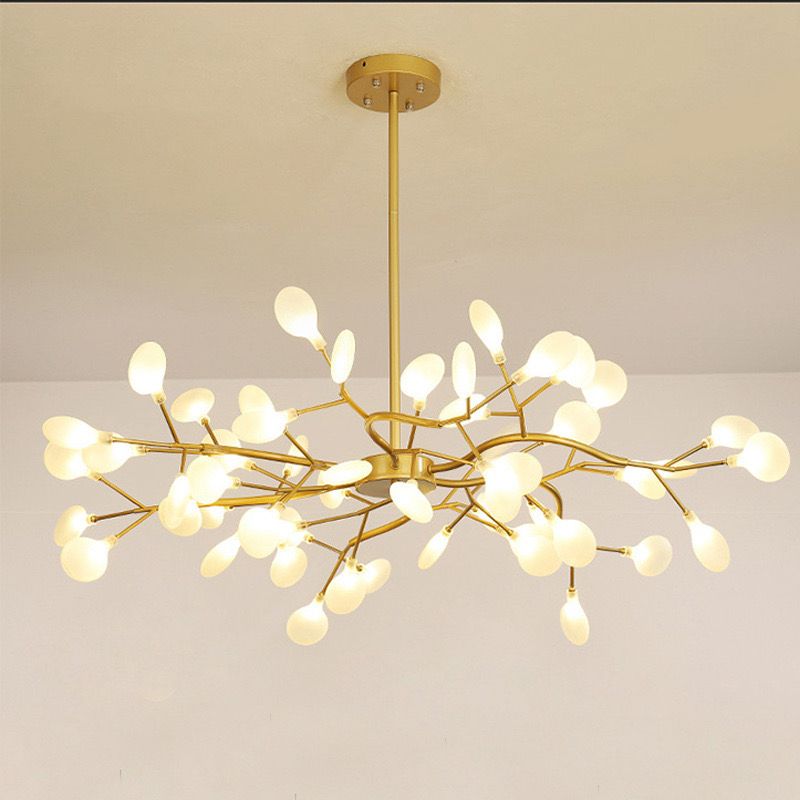 Lustra LED Tip Pendul RFAN, Model 5347-54, Metal, 54 X G4, Auriu/Alb
