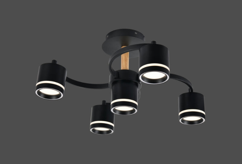 Lustra RFAN, Model R9170/4+1, 5 X Soclu GX53, Negru