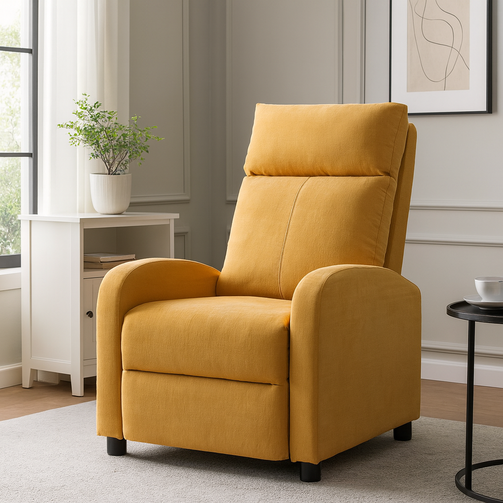 Fotoliu Recliner Premium, Confort Maxim, Design Elegant, Galben
