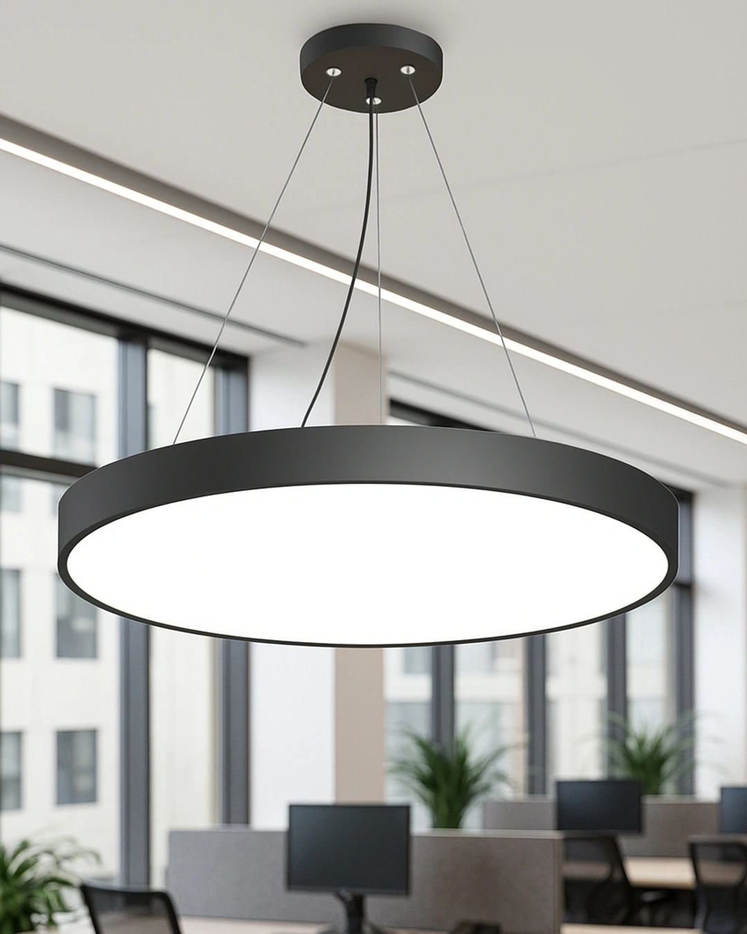 Panou LED RFAN, Forma Rotunda, Lumina Rece, 6000K, 54W, Negru
