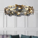 Candelabru RFAN, Model H98022/750, Textura Cristal, Metal, 10 X E14, Auriu