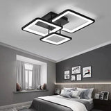 Lustra LED RFAN, Model K002-3, cu Telecomanda, 3 Tipuri de Lumina, Intensitate Reglabila, 112W, Negru