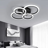 Lustra LED RFAN, Model K001/2+2, cu Telecomanda, 3 Tipuri de Lumina, Intensitate Reglabila, 76W, Negru