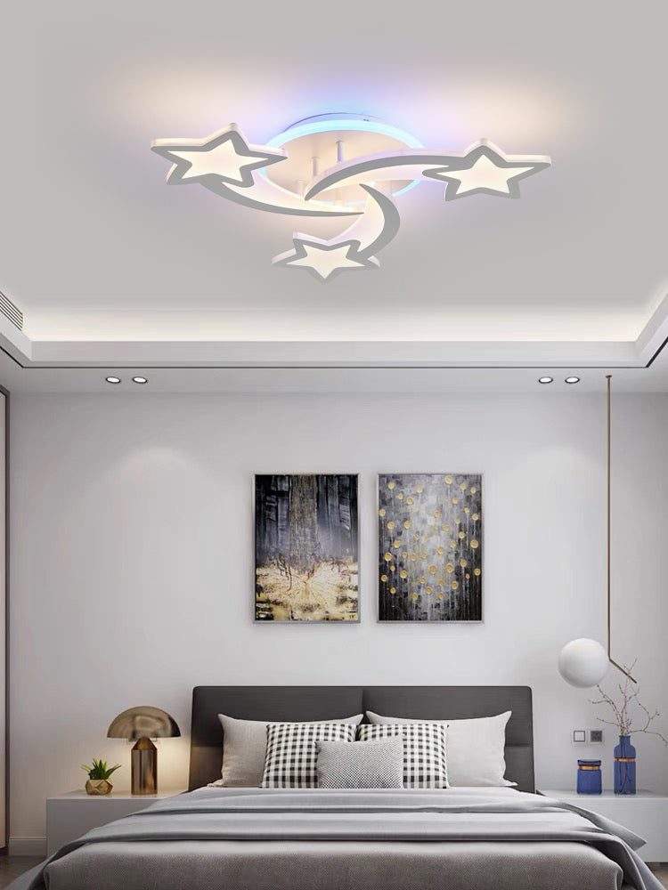 Lustra LED RFAN, Model M213-3RGB, Cu Telecomanda, 3 Tipuri De Lumina Plus Lumina RGB, Intensitate Reglabila, 72W, Alb