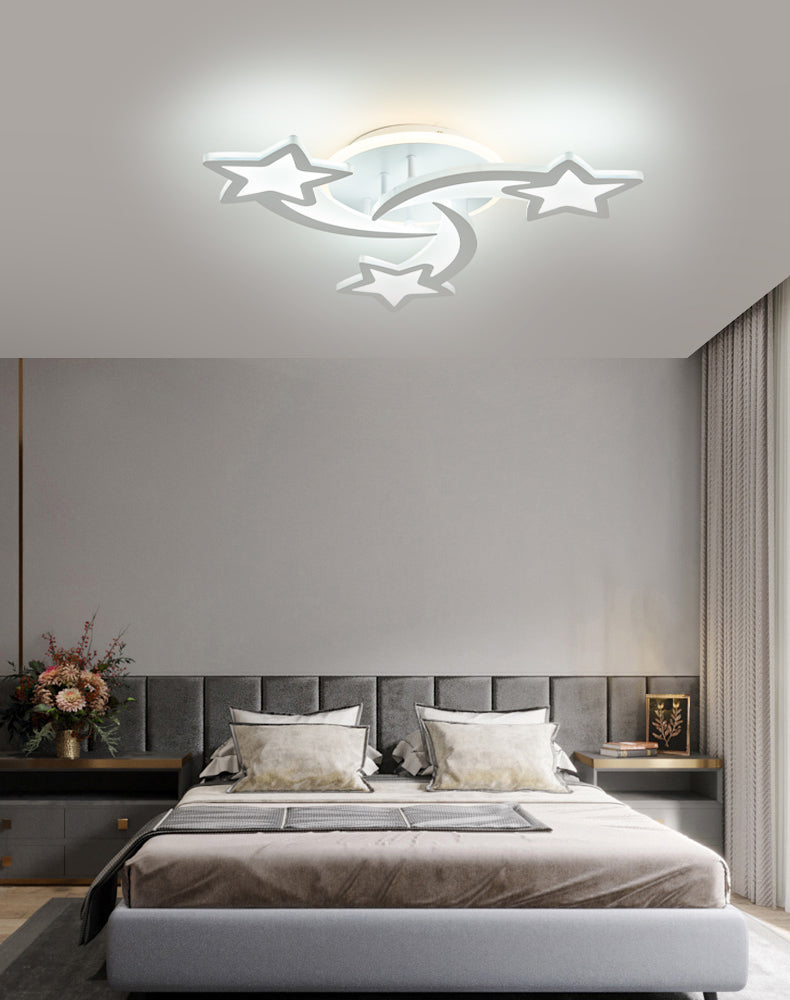 Lustra LED RFAN, Model M213-3RGB, Cu Telecomanda, 3 Tipuri De Lumina Plus Lumina RGB, Intensitate Reglabila, 72W, Alb