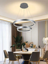 Lustra LED Tip Pendul RFAN, Model C23009/2, Cu Telecomanda, 3 Tipuri De Lumina, Inaltime Reglabila, 240W, Gri