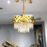 Candelabru RFAN, Model H5580/600, Textura Cristal, Metal, 10 X E14, Auriu
