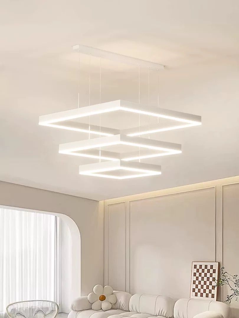 Pendul RFAN, Model 9510-3, cu Telecomanda, 3 Tipuri de Lumina, Inaltime Reglabila, 96W, Alb