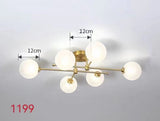 Lustra RFAN, Model 1199/6, Cu 6 Abajururi, 6 X G9, Auriu/Alb