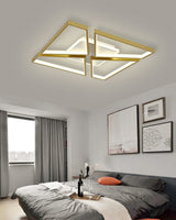 Lustra LED RFAN, Model R9058/S, Cu Telecomanda, 3 Tipuri De Lumina, Intensitate Reglabila, 160W, Auriu