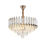 Candelabru RFAN, Model S89001/400, Textura Cristal, Metal, 4 x E27, Alb/Auriu