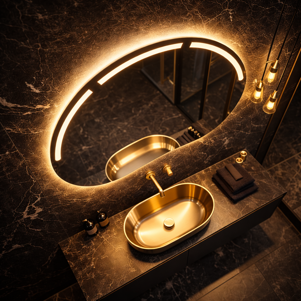 Oglinda LED Baie, Hol, Dormitor Premium 80×60 cm, 3 Tipuri de Lumina – Calda, Rece, Neutra