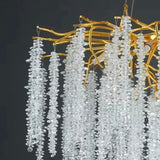 Candelabru RFAN, Model R9100/800, Textura Cristal, Metal, 8 X E14, Auriu