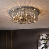 Candelabru RFAN, Model H98348/600, Textura Cristal, Metal, 10 X E14, Crom