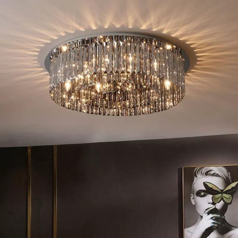 Candelabru RFAN, Model H98348/600, Textura Cristal, Metal, 10 X E14, Crom