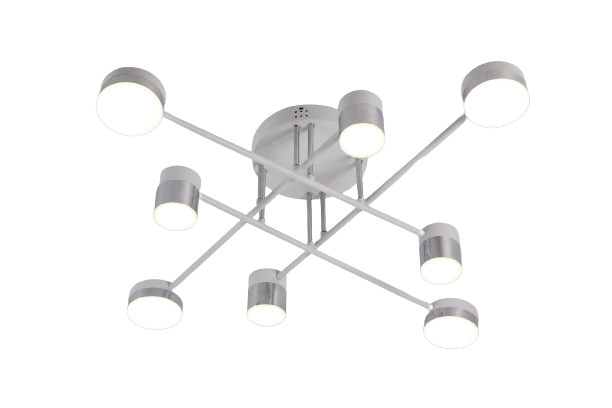 Lustra LED RFAN, Model R9031-8, Cu Telecomanda, 3 Tipuri De Lumina, Intensitate Reglabila, 96W, Alb