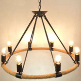 Pendul Rustic RFAN, Model 8456-8P, 8 X E27, Inaltime Reglabila