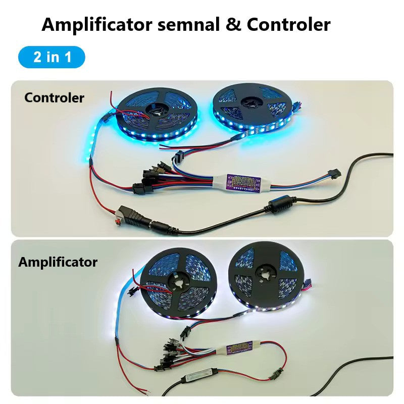 Amplificator Pentru Banda LED RGB Digitala, 8 Iesiri