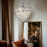 Candelabru RFAN, Model 62111/400, Textura Cristal, Metal, 5 X E27, Argintiu
