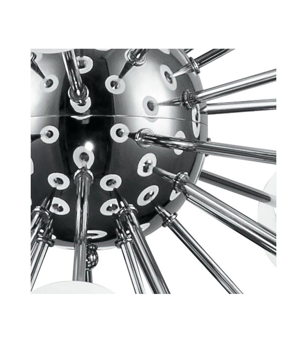 Lustra Tip Pendul RFAN, cu 42 Abajururi, 42 x G9, Argintiu/Alb