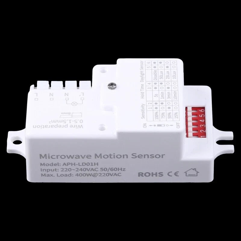 Senzor de Miscare Radar Microunde, 360 Grade, Alb