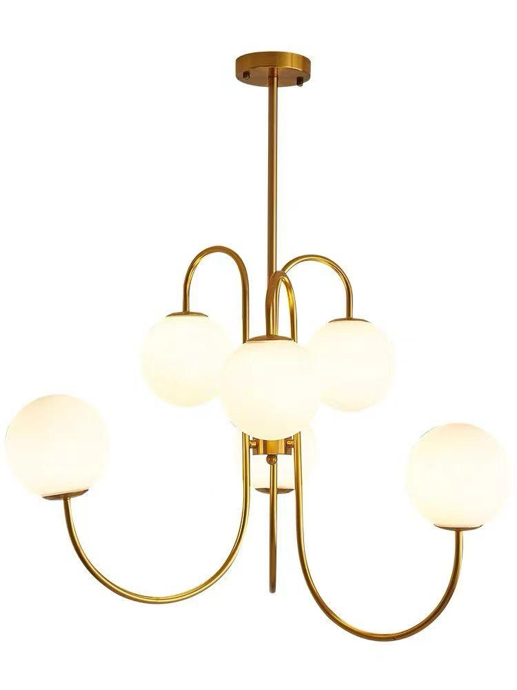 Lustra RFAN, Model 5968-6, Cu Abajururi, 6 X E27, Auriu
