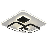 Lustra LED RFAN, Model R9057/S, Cu Telecomanda, 3 Tipuri De Lumina, Intensitate Reglabila, 150W, Negru/Alb