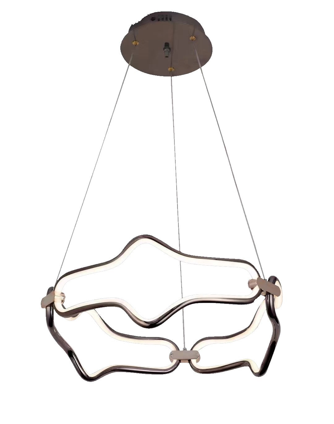 Lustra LED Tip Pendul RFAN, Model 1272/1, 3 Tipuri De Lumina, Inaltime Reglabila, 120W, Gri