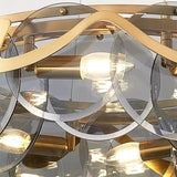 Candelabru RFAN, Model H98022/750, Textura Cristal, Metal, 10 X E14, Auriu
