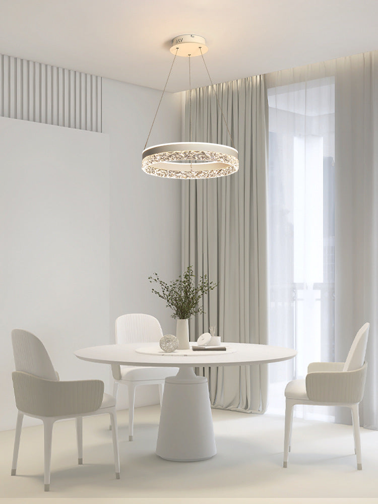 Lustra LED Tip Pendul RFAN, Model 1437WH, Cu Telecomanda, 3 Tipuri De Lumina, Inaltime Reglabila, 146W, Alb
