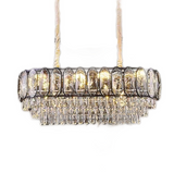 Candelabru RFAN, Model H98048-300x800, Textura Cristal, Metal, 8 X E27, Auriu/Negru