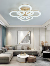 Lustra LED RFAN, Model J300/4+4, Cu Telecomanda, 3 Tipuri De Lumina, Intensitate Reglabila, 200W, Auriu